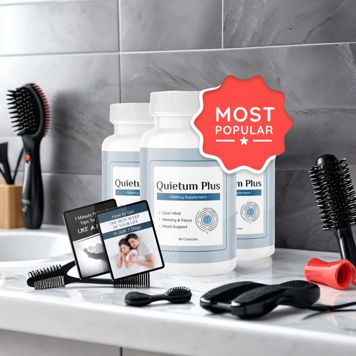 Quietum Plus - 3 Bottles + 2  Ebooks